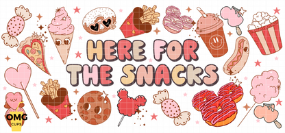Here for the Snacks - UV Wrap 16oz Glass Can