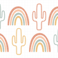 Bohos Rainbows and Cactus - UV Wrap 16oz Glass Can