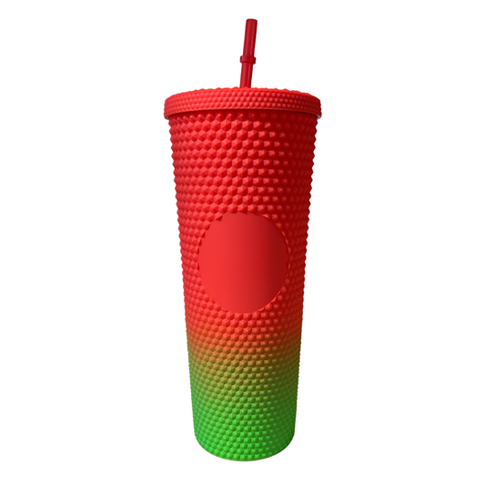 Red and Green Studded Tumbler (24oz)