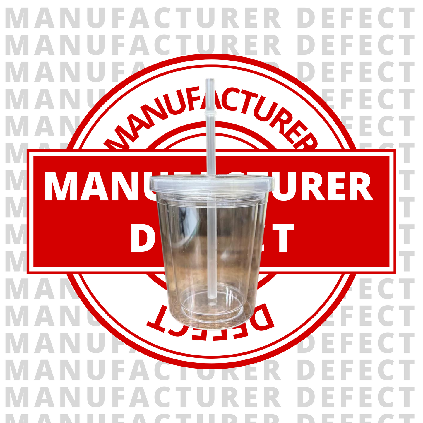 8oz Clear Tumblers - Manufacturers Defect