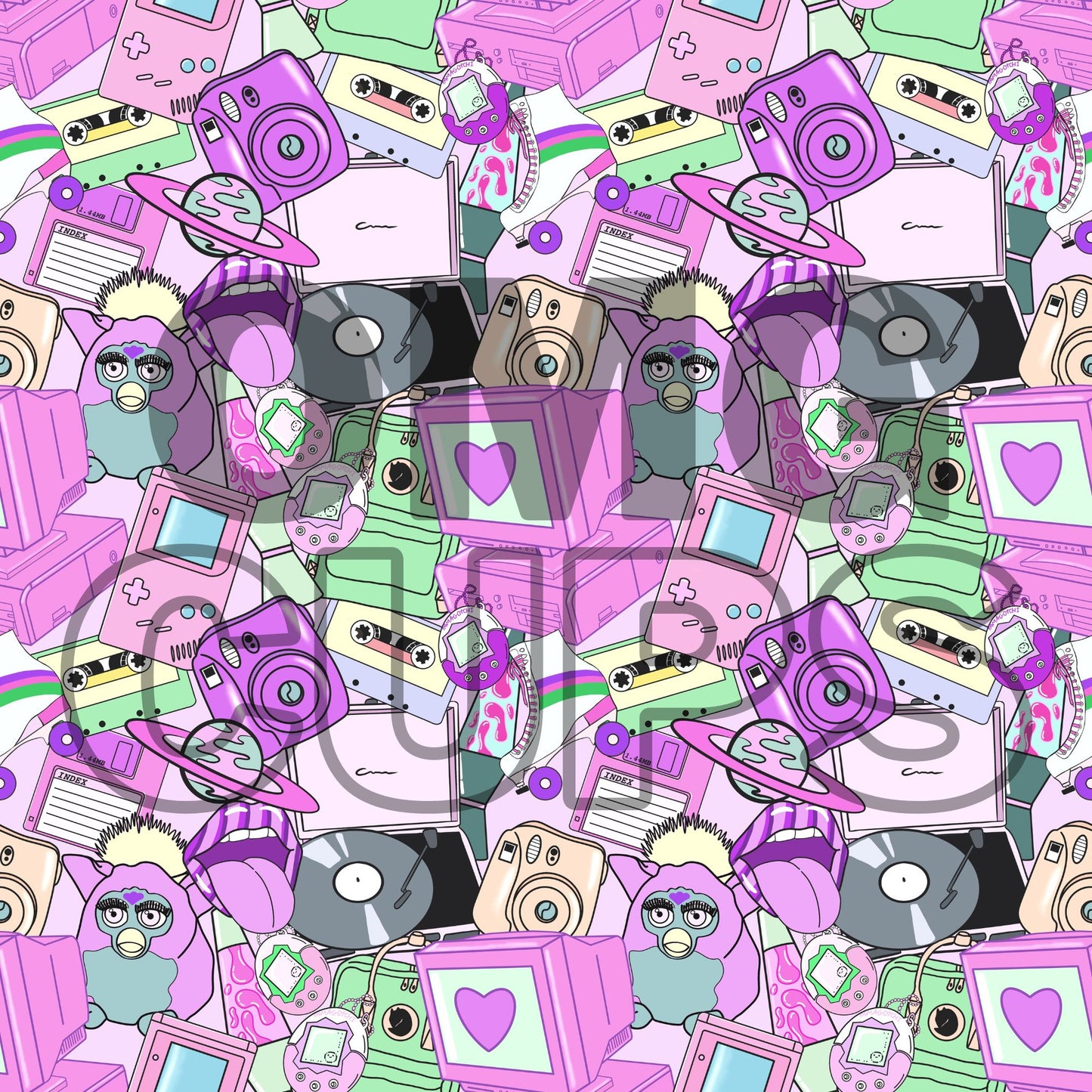 90s Clutter 12x12 Vinyl Sheet
