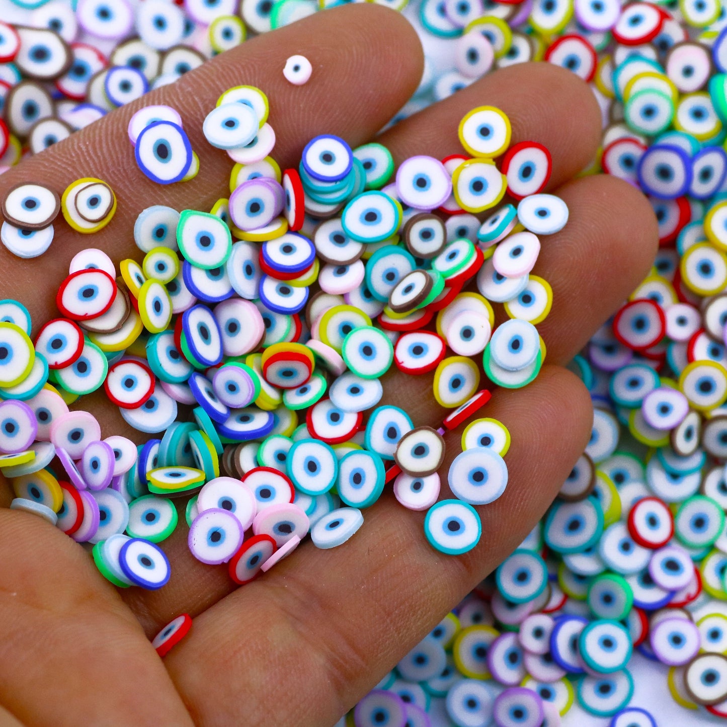 Evil Eyes Rainbow Clay Polymer Pieces (5MM)
