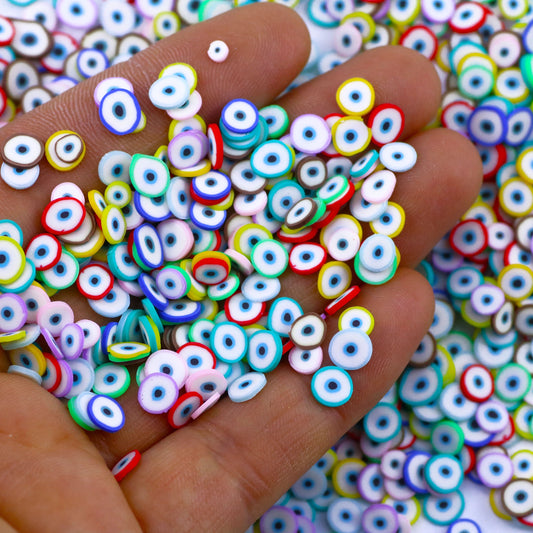 Evil Eyes Rainbow Clay Polymer Pieces (5MM)