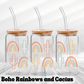 Bohos Rainbows and Cactus - UV Wrap 16oz Glass Can
