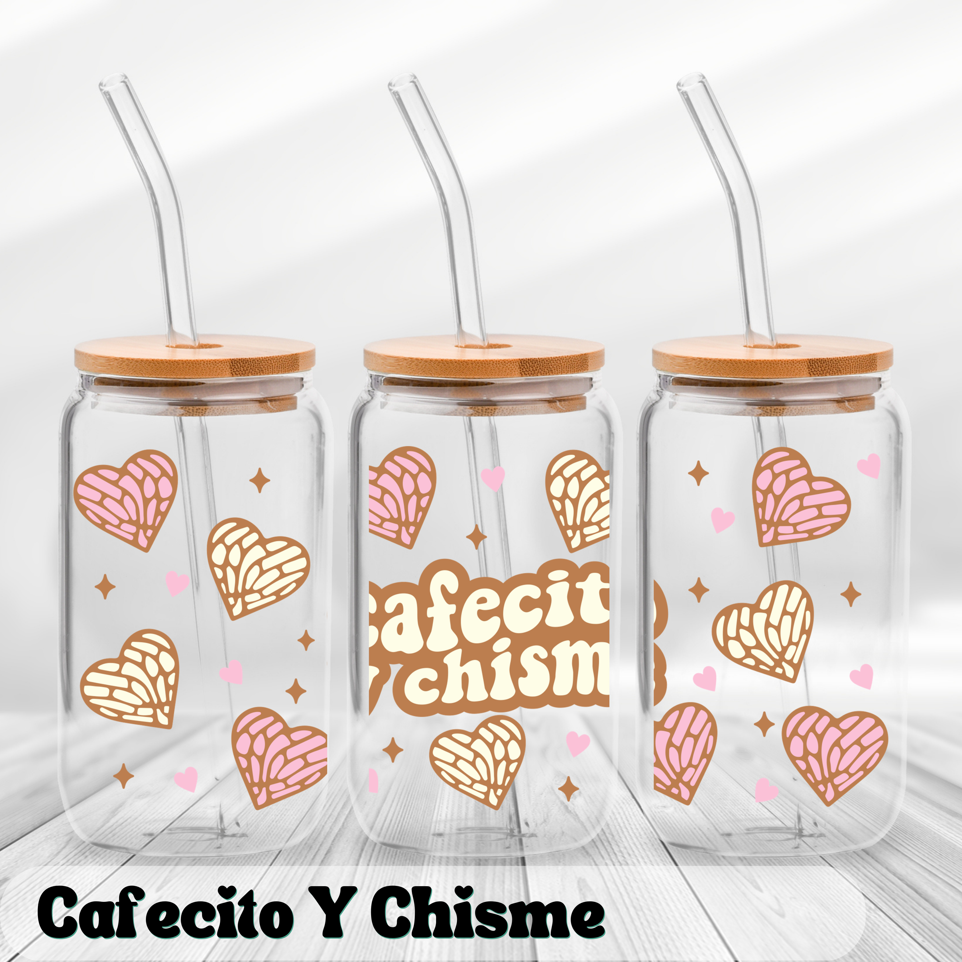 Cafecito Y Chisme Mexican Concha Iced Coffee Cup Beverage Drinks