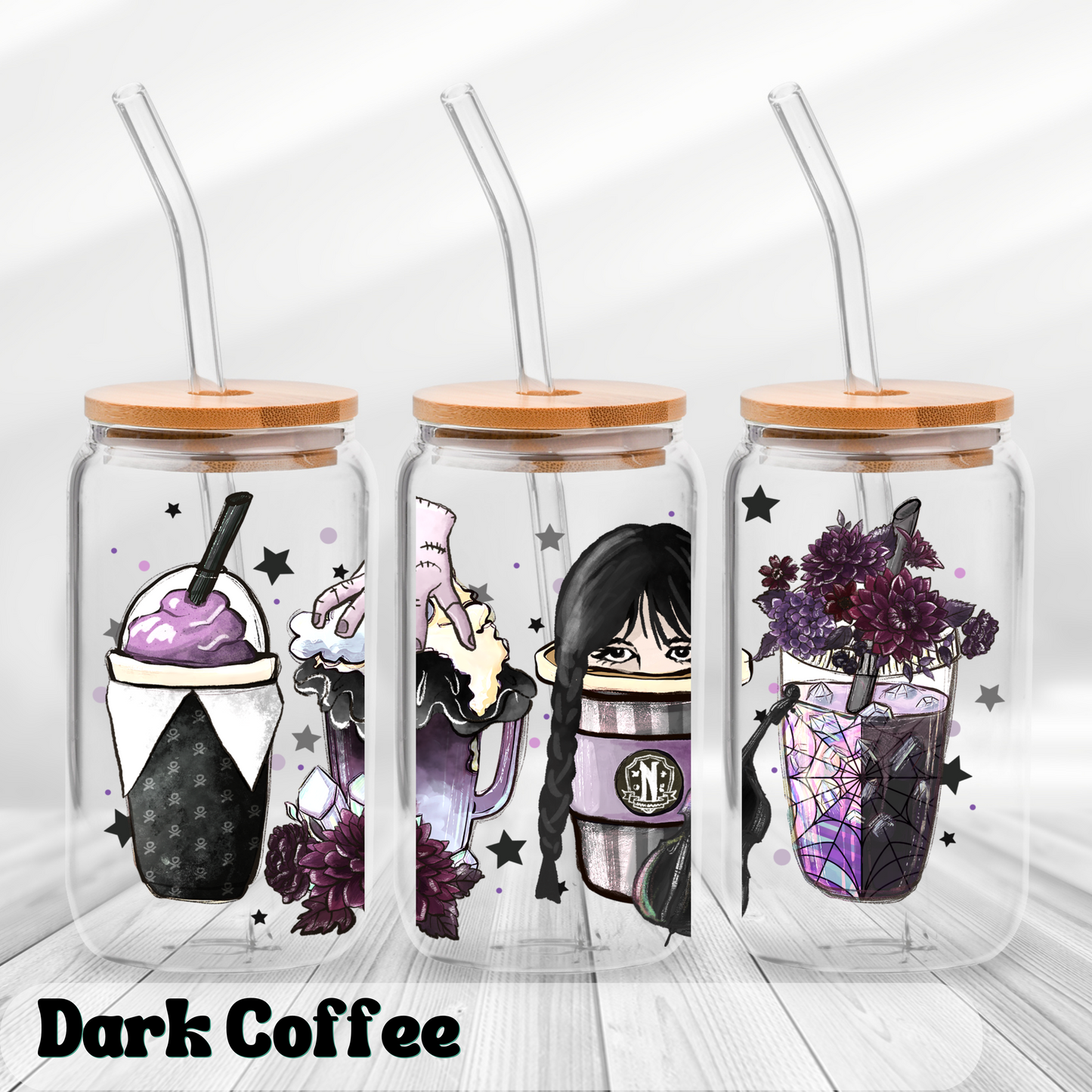 Dark Coffee - UV Wrap 16oz Glass Can