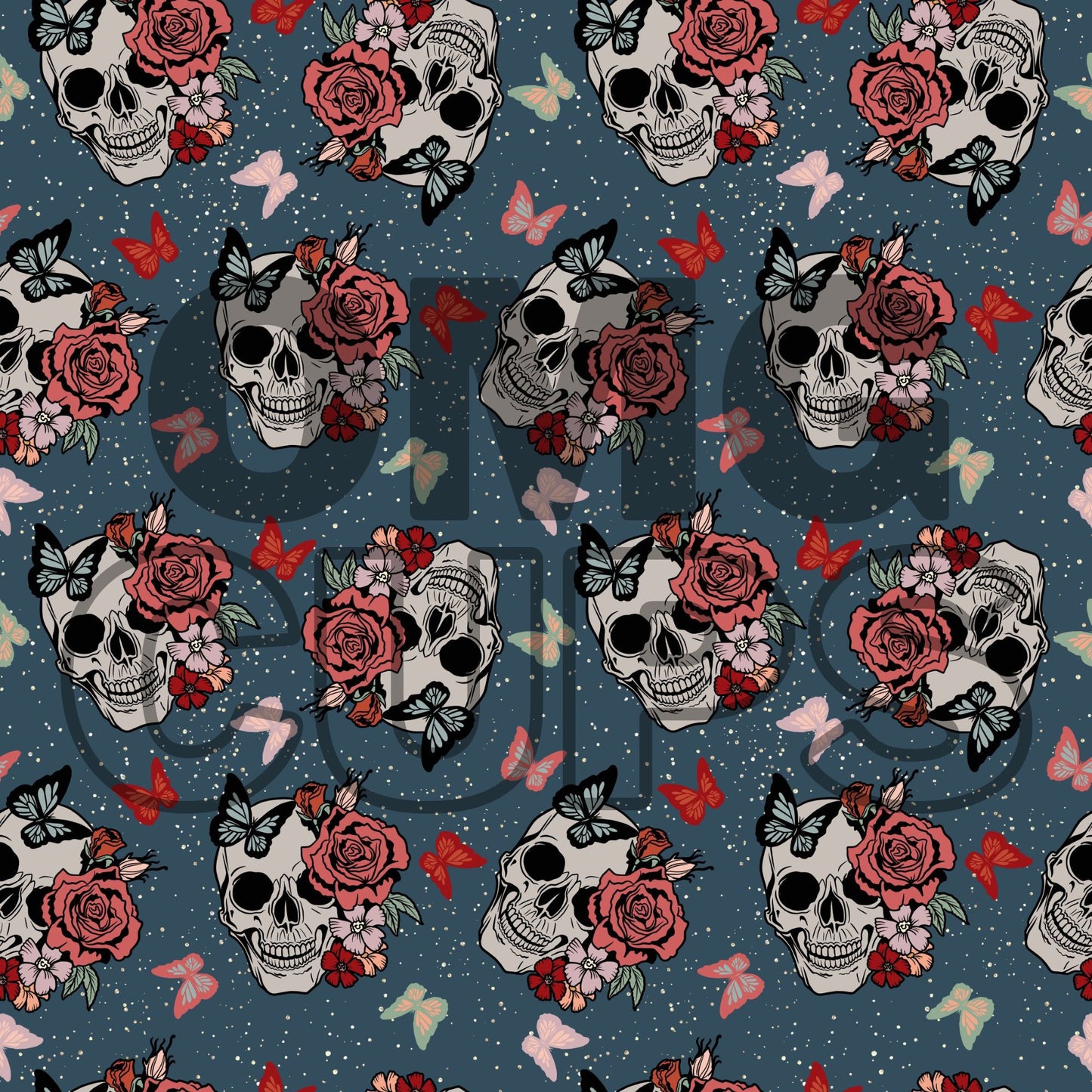 Floral Skulls 12x12 Vinyl Sheet