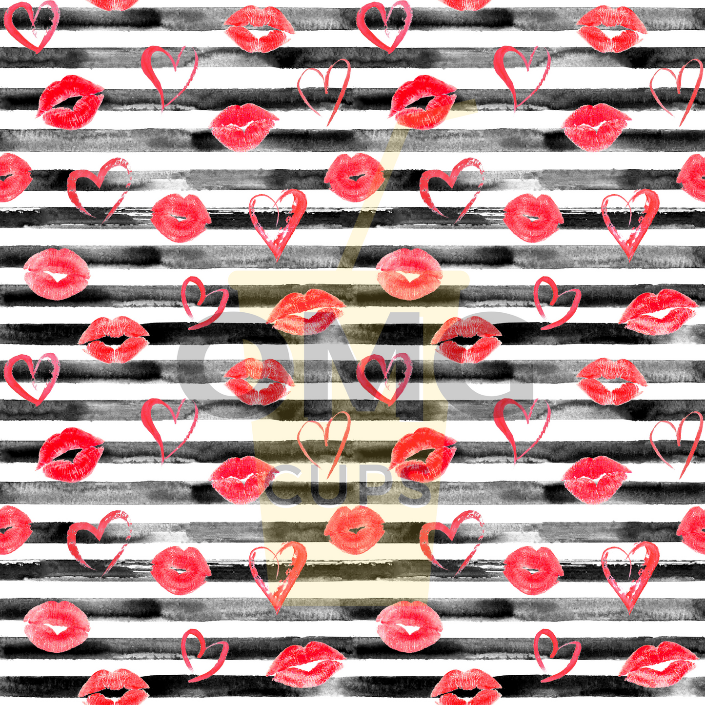 Hearts and Kisses 12x12 Vinyl Sheet
