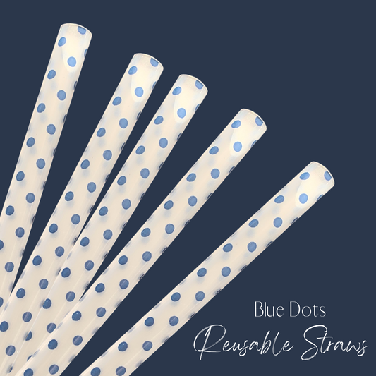 Blue Dots Reusable Straw (16oz) - Individual