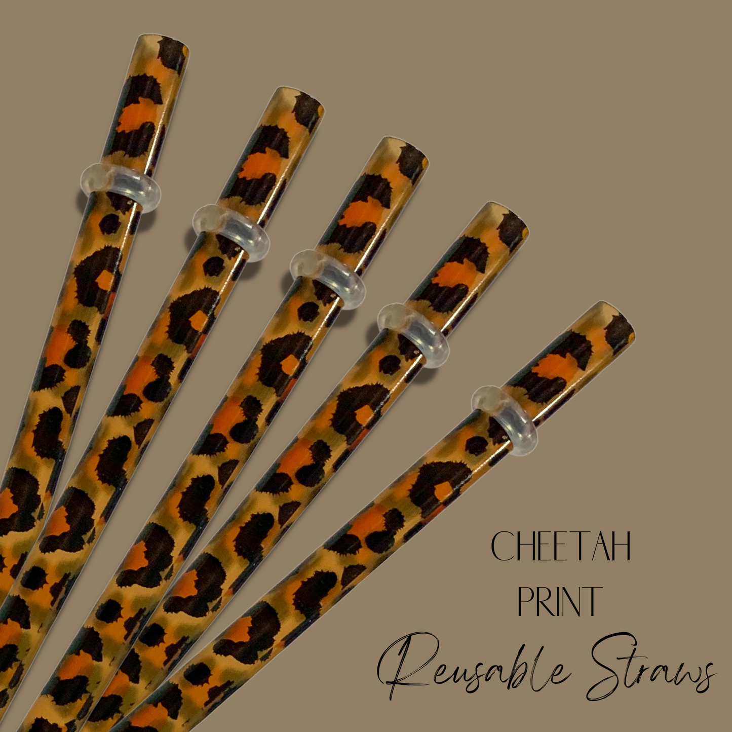 Cheetah Print Straw Cold Cup (24oz)