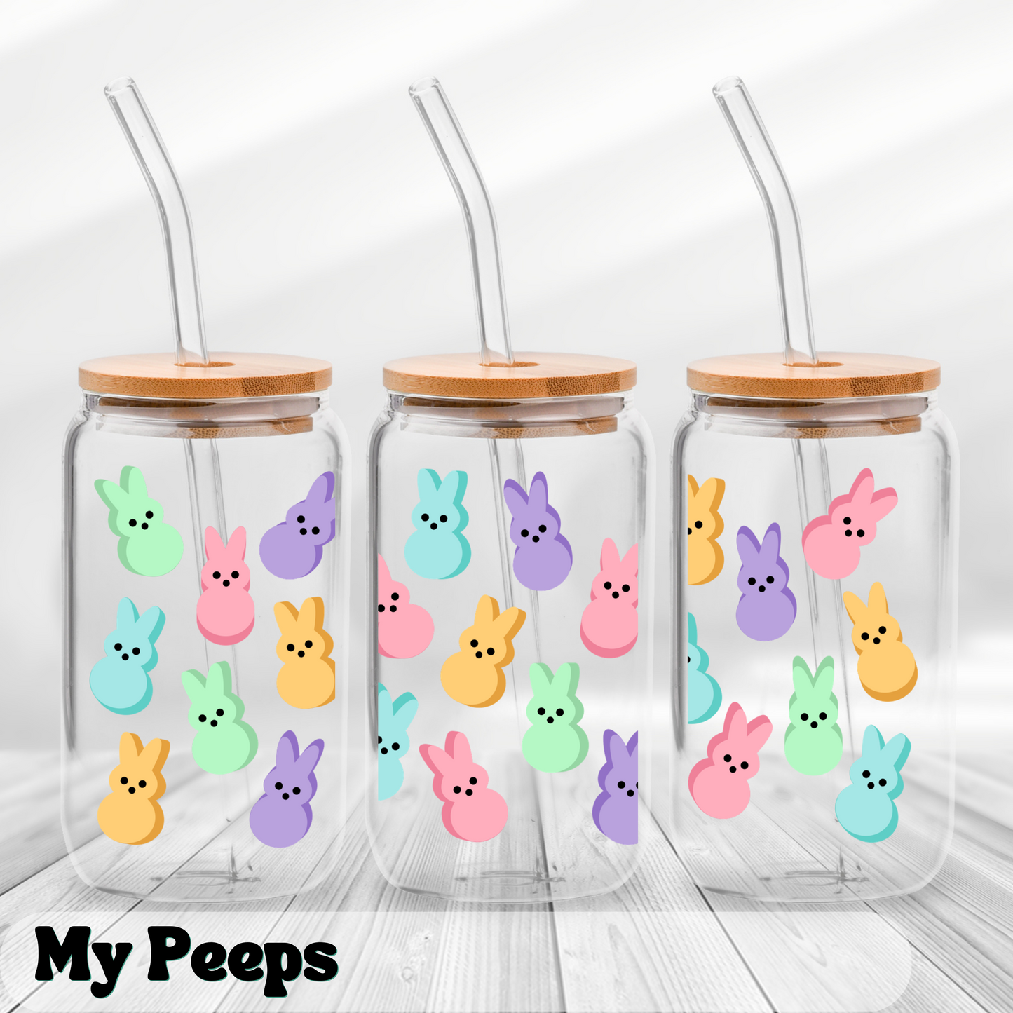 My Peeps - UV Wrap 16oz Glass Can