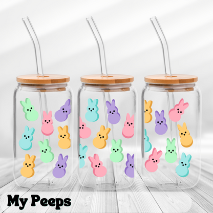My Peeps - UV Wrap 16oz Glass Can
