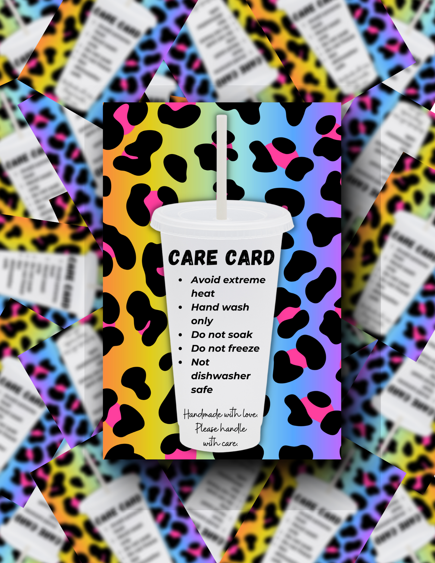 Premium Glossy Cardstock Care Cards