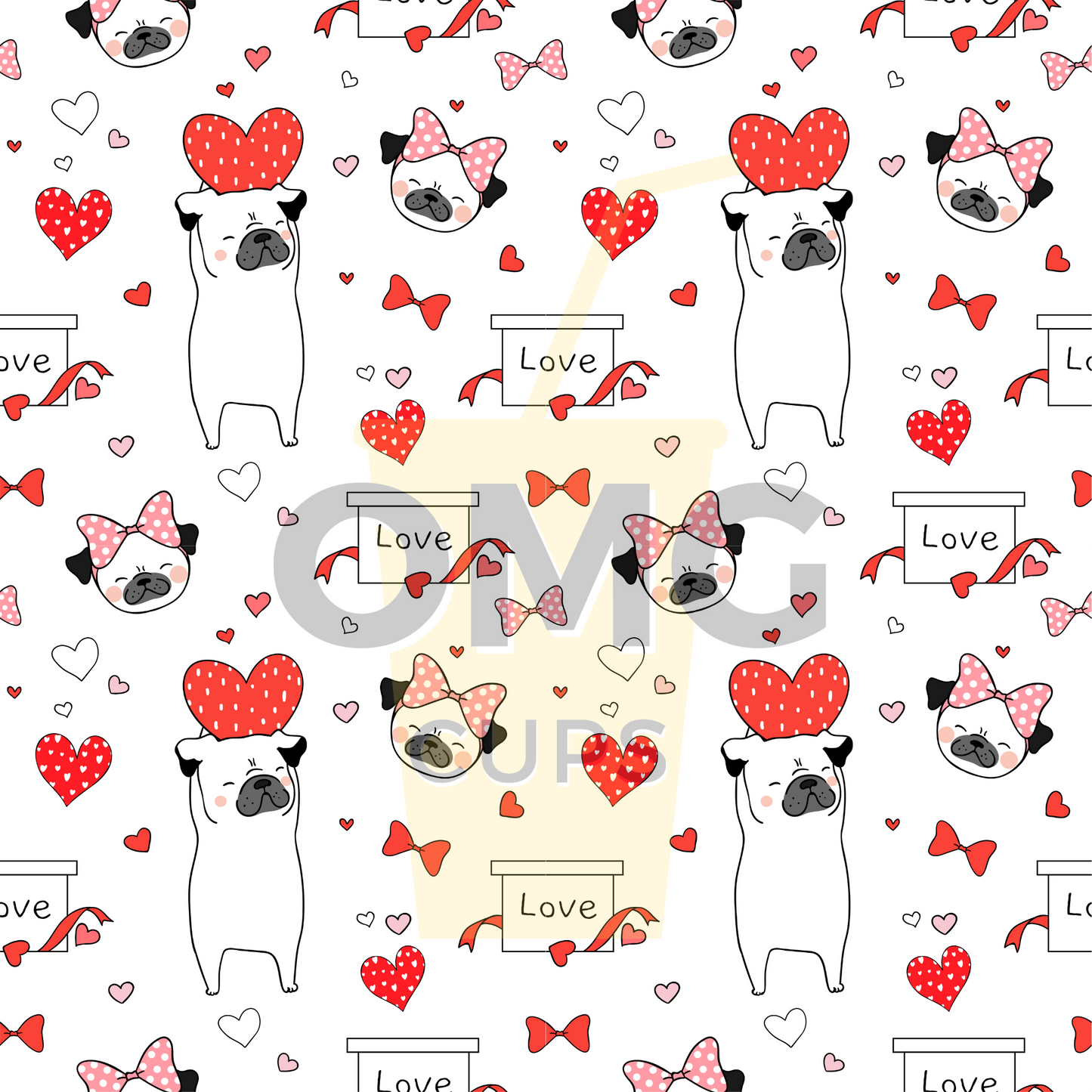 Pug Love 12x12 Vinyl Sheet