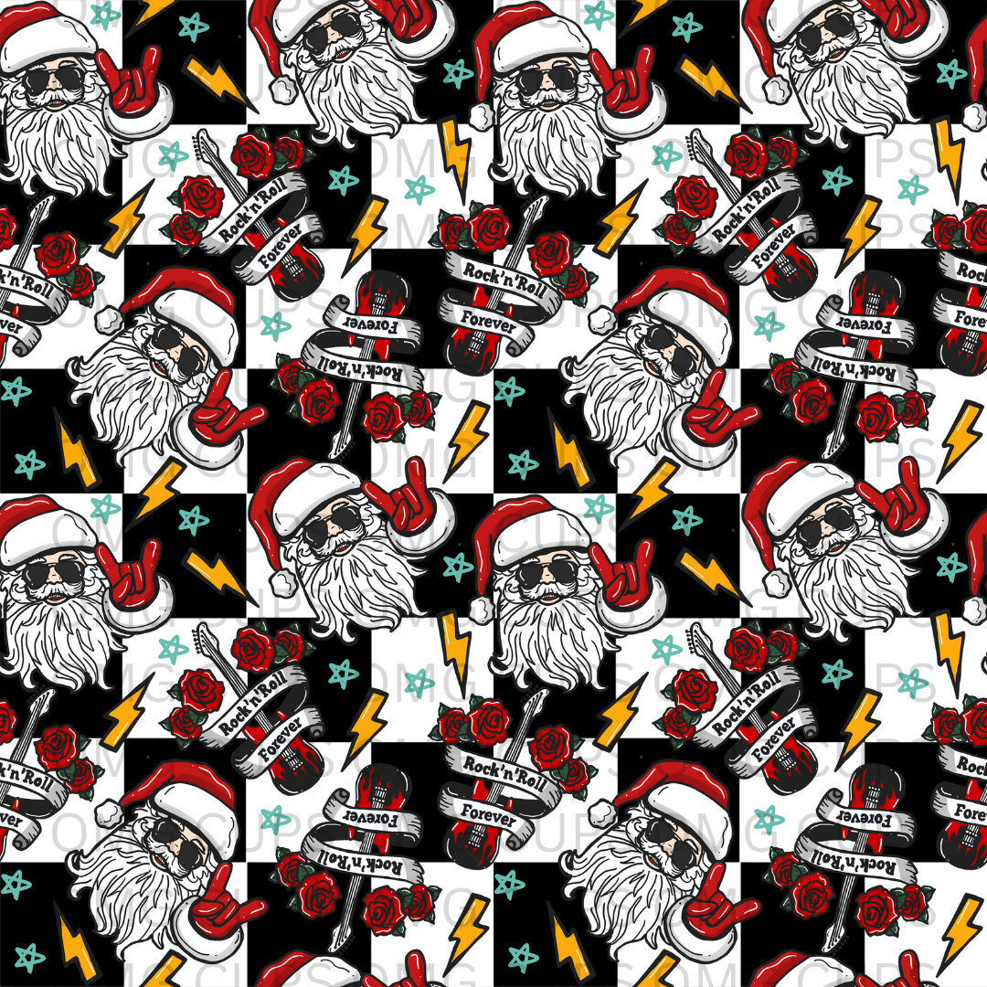 Rock'N'Roll Santa 12x12 Vinyl Sheet