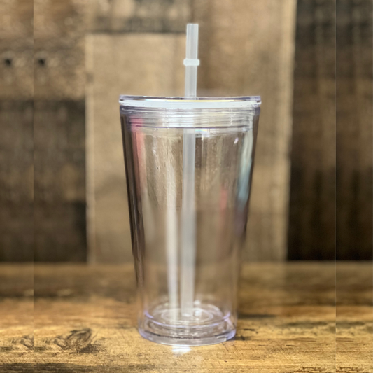 Acrylic Double Wall Tumbler (16oz) - Clear Lid