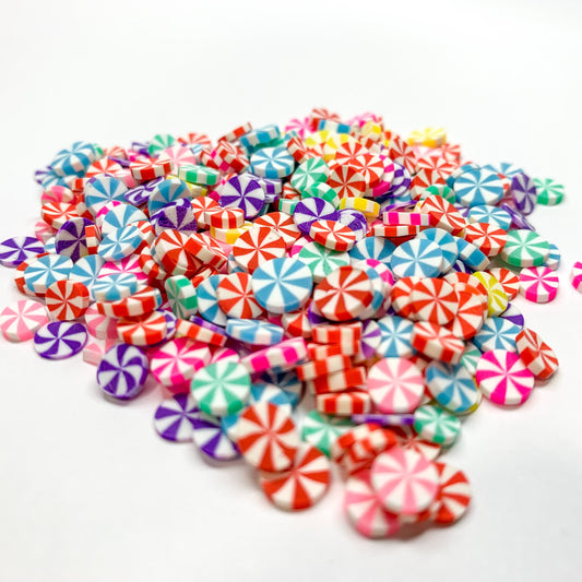 Rainbow Peppermint Clay Polymer Pieces (5MM)