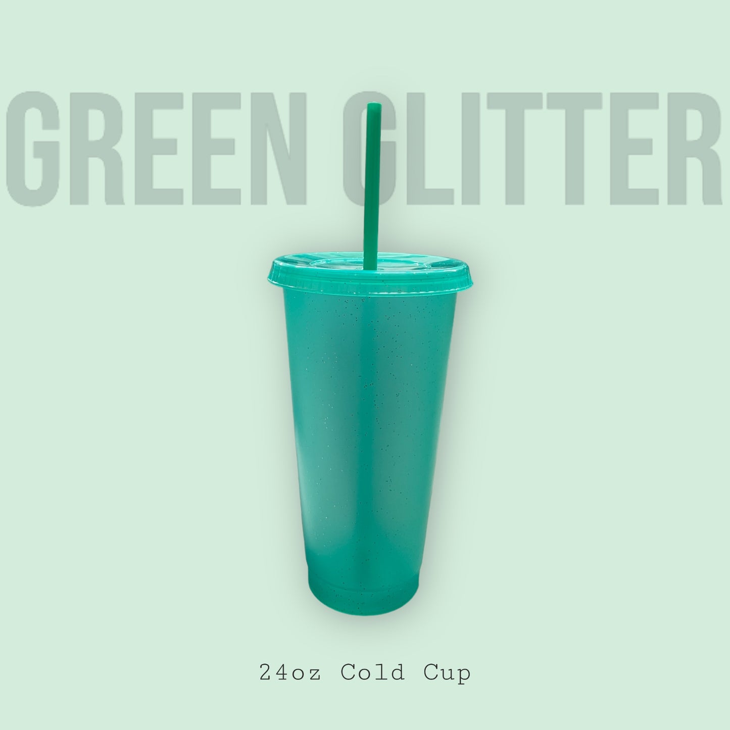 Green Glitter Cold Cups (24oz)