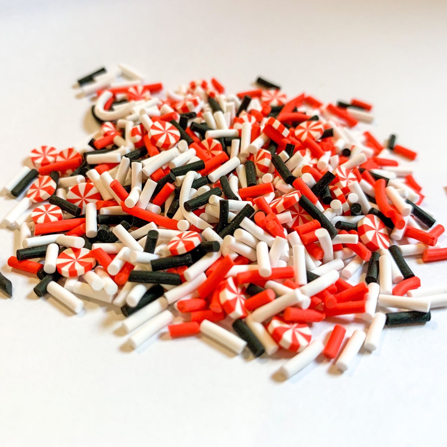 Black Tie Christmas Clay Polymer Pieces (5-7MM)