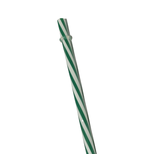 Green Candy Cane Print Straw Cold Cup (24oz) - Individual