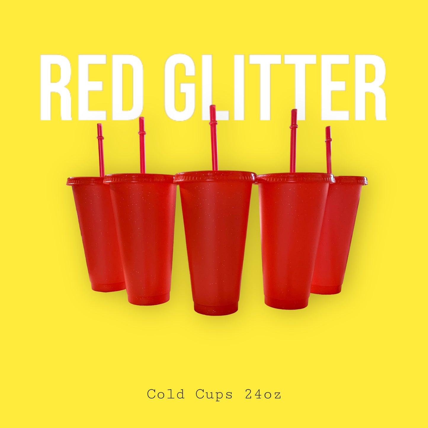 Red Glitter Cold Cups (24oz)