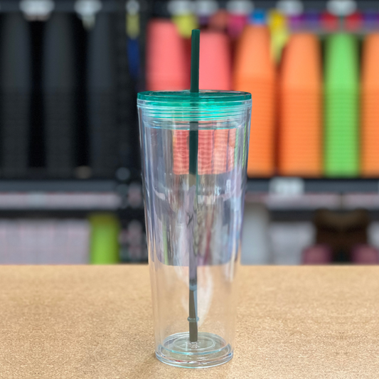 24oz Dupe Double Wall Tumbler with Green Lid