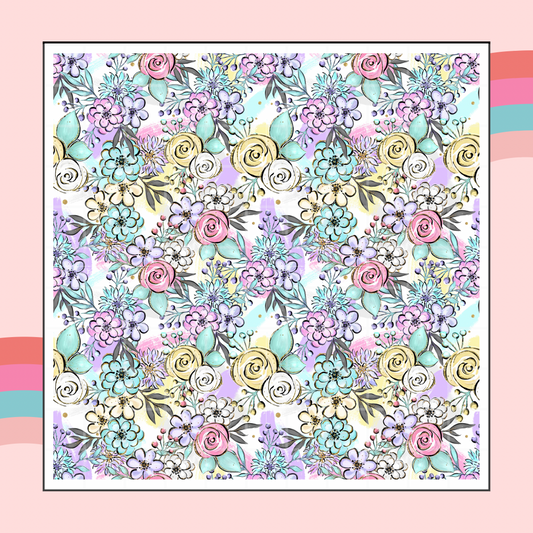 Floral Collage 12x12 Vinyl Sheet