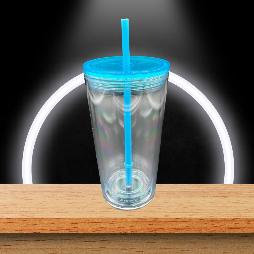 Double Wall Clear Plastic Tumblers,Reusable Cup With Lids And