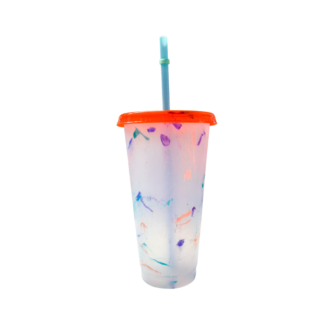 Marble Color Changing Reusable Cold Cup (24oz)