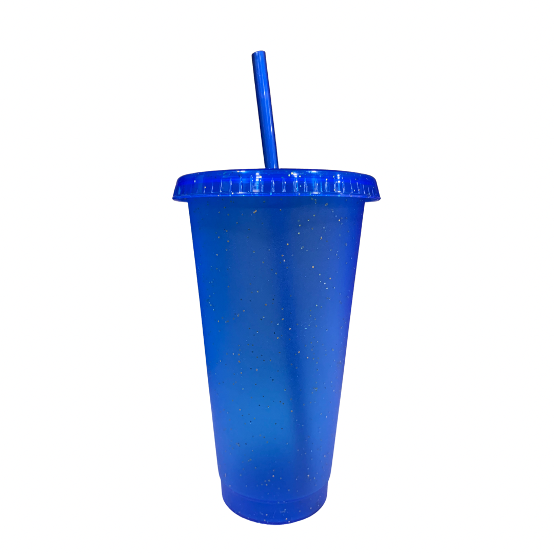 Blue and Gold Glitter Cup (24oz)