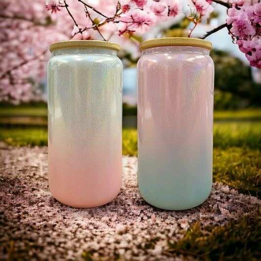 Gradient Shimmer Sublimation Glass Can (16oz)