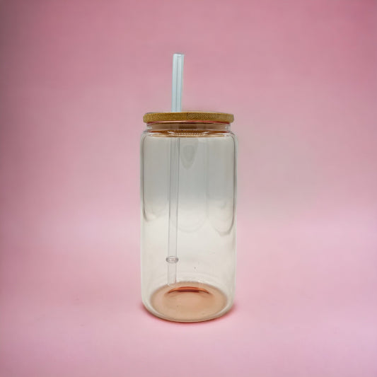 Rose Pink Glass Can (16oz)