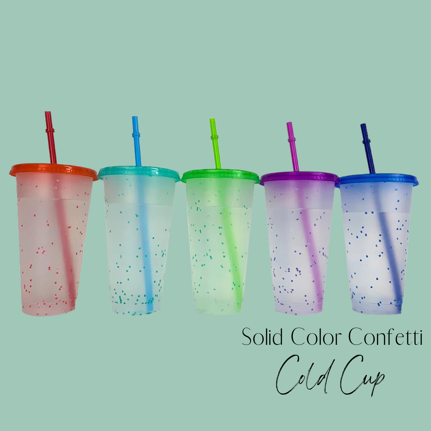 Solid Color Confetti Color Changing Cups (24oz)