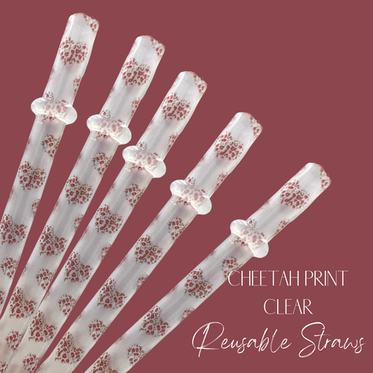 Christmas Leopard Straw, Cheetah Straw, Bulk Straws, Christmas Straws, Reusable  Straws, Plastic Straws, Leopard Straws, Party Straws 