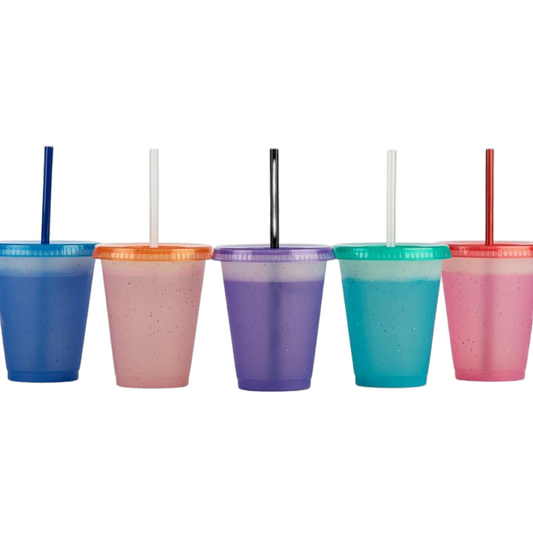 Rainbow Glitter Color Changing Cups (16oz)