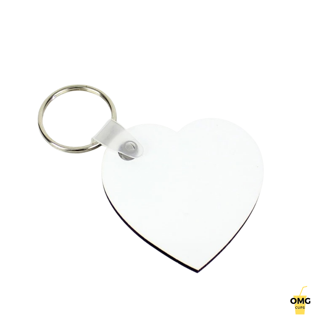 Heart Double Sided Sublimation MDF - Key Chain