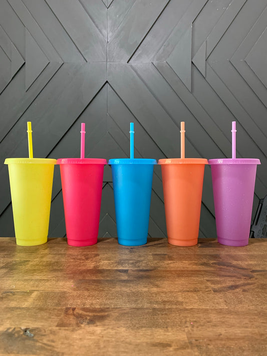 Caribbean Vibes Glitter Cold Cups (24oz)
